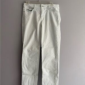 NYDJ Light Green Patterned Straight-Leg Jeans